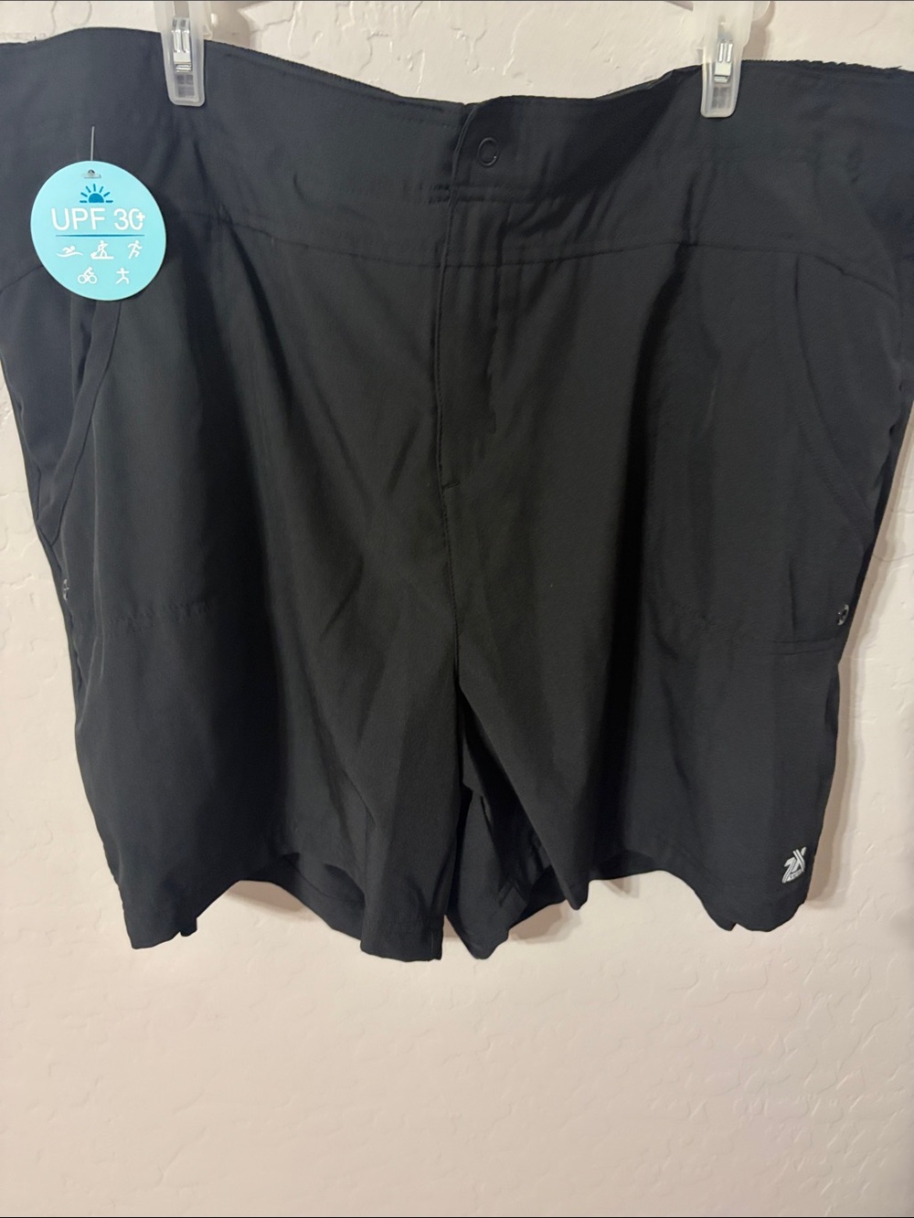 ZeroXposur Black Women's Swim Athletic Shorts with UPF 30